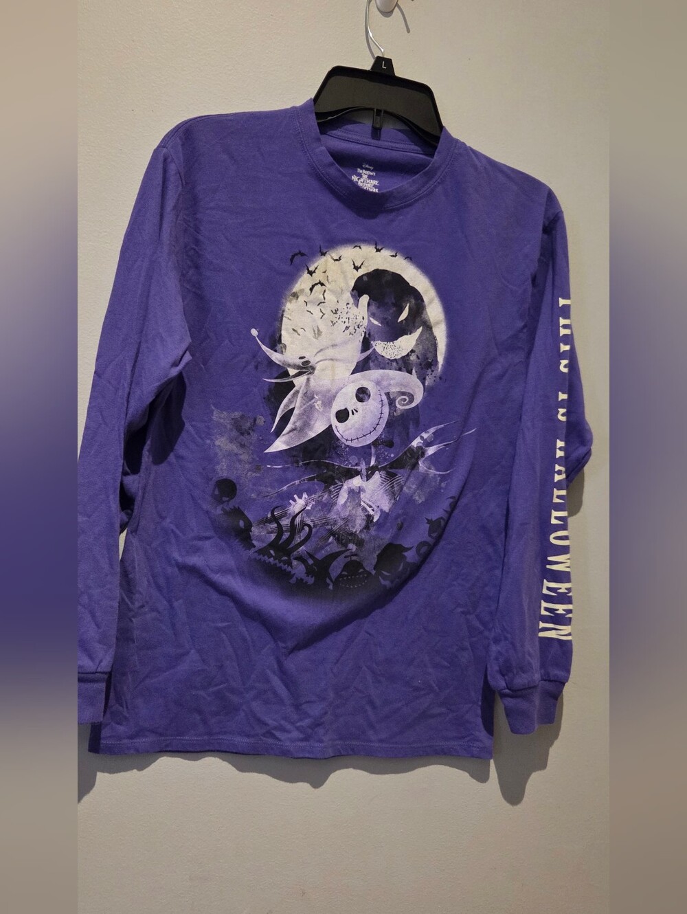 Disney Purple Nightmare Before Christmas Jack Long Sleeve Tee GUC Size Small